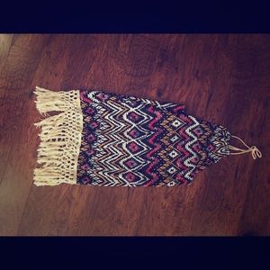 Tribal, backless with fringe